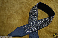 Carlino Signature Joe Stump Iron Cross Leather Studded Guitar Strap, Maltese