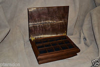 Jewelry Box, Custom Made, Flamed American Walnut, Full Inlaid Engraved Name