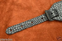 Carlino Custom Select Black Leather & Black Grommet and Stud Metal Guitar Strap