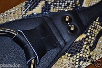 Carlino Gladiator Cobra Pattern Cowhide 3.5" Leather Strap with Black Flames