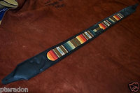 Carlino Custom Santa Fe Leather/Suede Cartouche Guitar Strap, Atzec Rio Grande
