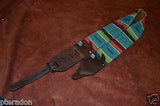 Carlino Custom Southwestern Blanket Guitar Strap, Aztec style w/ tan Suede back