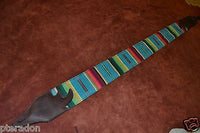 Carlino Custom Southwestern Blanket Guitar Strap, Aztec style w/ tan Suede back