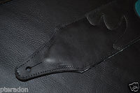 Carlino Custom Teal Leather Flame Black Leather Guitar Strap