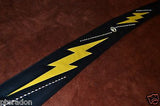 Carlino Custom Yellow Lightening Double Bolt/Studded Leather Guitar Strap
