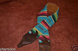 Carlino Custom Southwestern Blanket Guitar Strap, Aztec style w/ tan Suede back