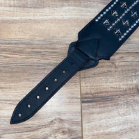 Carlino Rock bottom stage belt Black leather and nickel studs