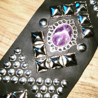 Carlino New Pyramid Power Strap with Amethyst conchos