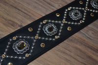 Carlino Orianthi Crystal and Gold Guitar Strap