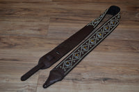 Carlino Triangle Tigereye Strap Brown Leather Guitar Strap