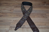 Carlino Triangle Tigereye Strap Brown Leather Guitar Strap