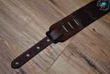 Carlino Custom Orianthi Signature Turquoise Guitar Strap brown leather