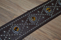 Carlino Triangle Tigereye Strap Brown Leather Guitar Strap