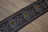 Carlino Triangle Tigereye Strap Brown Leather Guitar Strap