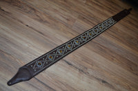 Carlino Triangle Tigereye Strap Brown Leather Guitar Strap