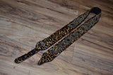 Carlino Leopard Sleek 225 Leather Guitar Strap 2.25"