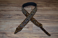 Carlino Leopard Sleek 225 Leather Guitar Strap 2.25"