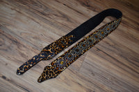 Carlino Leopard Sleek 225 Leather Guitar Strap 2.25"