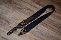 Carlino Leopard Sleek 225 Leather Guitar Strap 2.25"