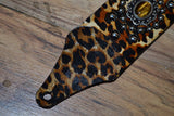 Carlino Leopard Sleek 225 Leather Guitar Strap 2.25"