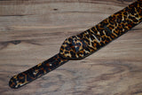Carlino Leopard Sleek 225 Leather Guitar Strap 2.25"