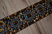 Carlino Leopard Sleek 225 Leather Guitar Strap 2.25"