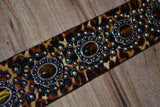 Carlino Leopard Sleek 225 Leather Guitar Strap 2.25"