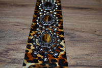 Carlino Leopard Sleek 225 Leather Guitar Strap 2.25"