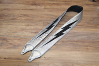 Carlino Silver and Black Lightening Bolt Strap Full Length