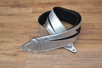Carlino Silver and Black Lightening Bolt Strap Full Length