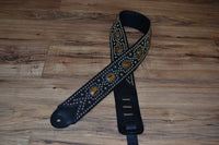 Carlino NEW Tiger Eye Studded Guitar Strap