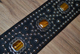 Carlino NEW Tiger Eye Studded Guitar Strap