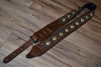 Carlino Thin Line Kodiak Oiled Brown Leather Silver Concho Strap