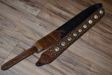 Carlino Thin Line Kodiak Oiled Brown Leather Silver Concho Strap