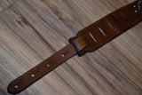 Carlino Thin Line Kodiak Oiled Brown Leather Silver Concho Strap