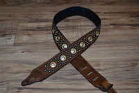 Carlino Thin Line Kodiak Oiled Brown Leather Silver Concho Strap
