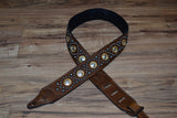 Carlino Thin Line Kodiak Oiled Brown Leather Silver Concho Strap