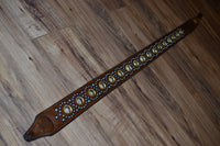 Carlino Thin Line Kodiak Oiled Brown Leather Silver Concho Strap
