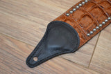 Carlino Croc Brown Studded Leather Strap