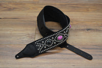 Carlino Pink Dragon Stone and Hematite Guitar Strap