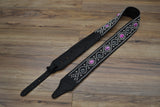 Carlino Pink Dragon Stone and Hematite Guitar Strap