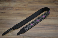 Carlino Pink Dragon Stone and Hematite Guitar Strap