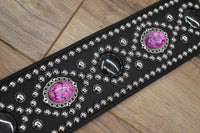 Carlino Pink Dragon Stone and Hematite Guitar Strap