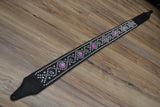 Carlino Pink Dragon Stone and Hematite Guitar Strap