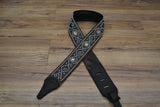 Carlino Croc Patterned Crystal and Hematite Guitar Strap