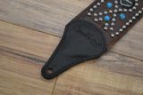 Carlino Croc Patterned Crystal and Hematite Guitar Strap