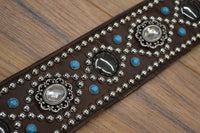 Carlino Croc Patterned Crystal and Hematite Guitar Strap