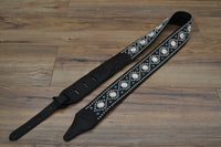 Carlino Custom Silver Parachute Snake Patterned Leather Guitar Strap
