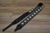 Carlino Custom Silver Parachute Snake Patterned Leather Guitar Strap