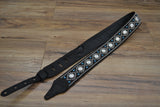 Carlino Custom Silver Parachute Snake Patterned Leather Guitar Strap